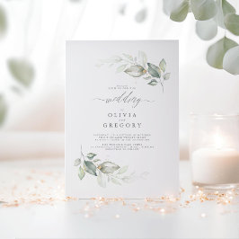 Moderne Elegante Grüne Minimalistische Hochzeit Einladung