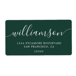 Moderne elegante grüne Script-Rücksendeadresse