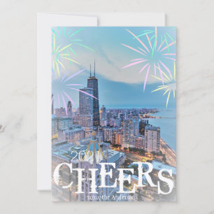 Moderne elegante Grußkarte von Chicago City Skylin Karte