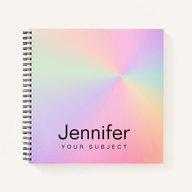 Moderne elegante gürtelförmige bunte holografische notizbuch (Vorderseite)
