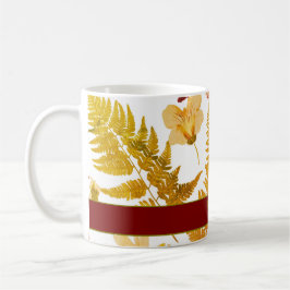 Moderne, elegante Halloween-Blätter & Blume Kaffeetasse