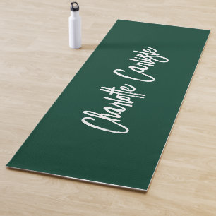 Moderne elegante handgeschriebene Skript Grün Yogamatte