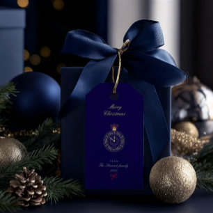 Moderne elegante handgezeichnete Frohe Weihnachten Geschenkanhänger