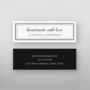 Moderne Elegante Handmade mit Liebe-Produkt-Logo Mini Visitenkarte