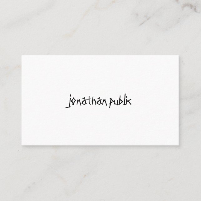 Moderne, elegante Handschrift Beruflich Einfache S Visitenkarte (Vorderseite)