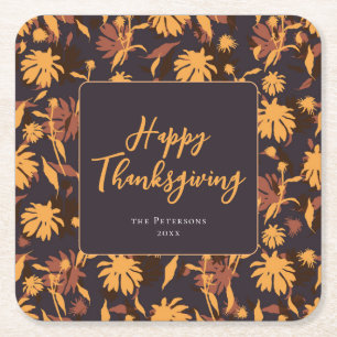 Moderne elegante Happy Thanksgiving-Kongressabgeor Rechteckiger Pappuntersetzer