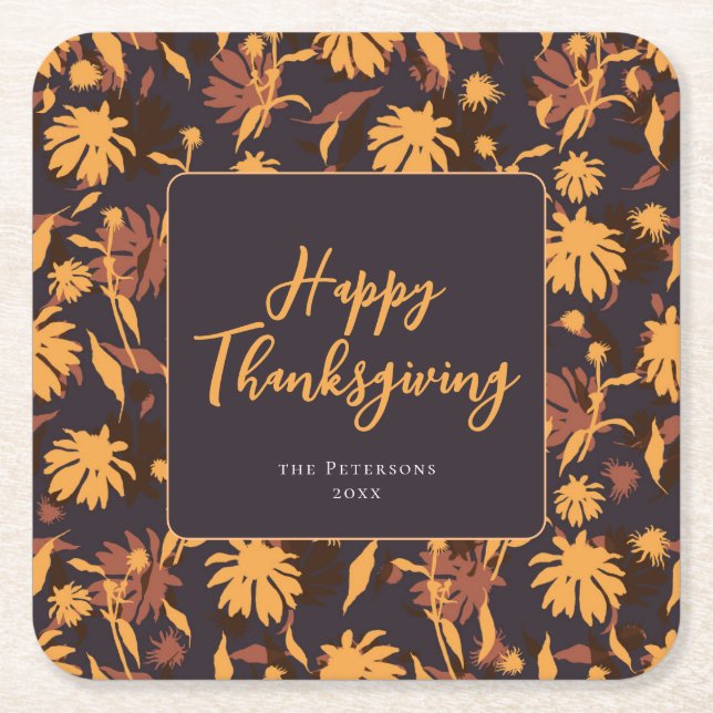Moderne elegante Happy Thanksgiving-Kongressabgeor Rechteckiger Pappuntersetzer (Vorderseite)