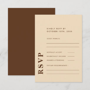 Moderne elegante helle Beige Einfache Hochzeit RSVP Karte