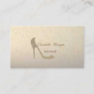 Moderne Elegante High Heel, Gold Confetti Visitenkarte