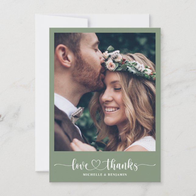 Moderne Elegante Hochzeit Danke Foto Card (Vorderseite)