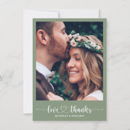 Moderne Elegante Hochzeit Danke Foto Card