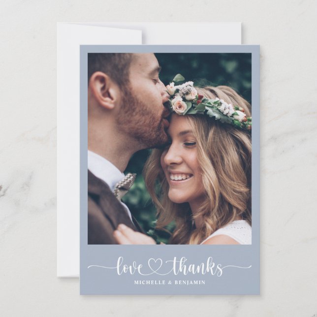 Moderne Elegante Hochzeit Danke Foto Card (Vorderseite)