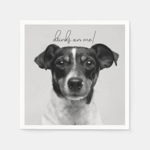 Moderne elegante Hochzeit Danke Hund Haustier Foto Serviette