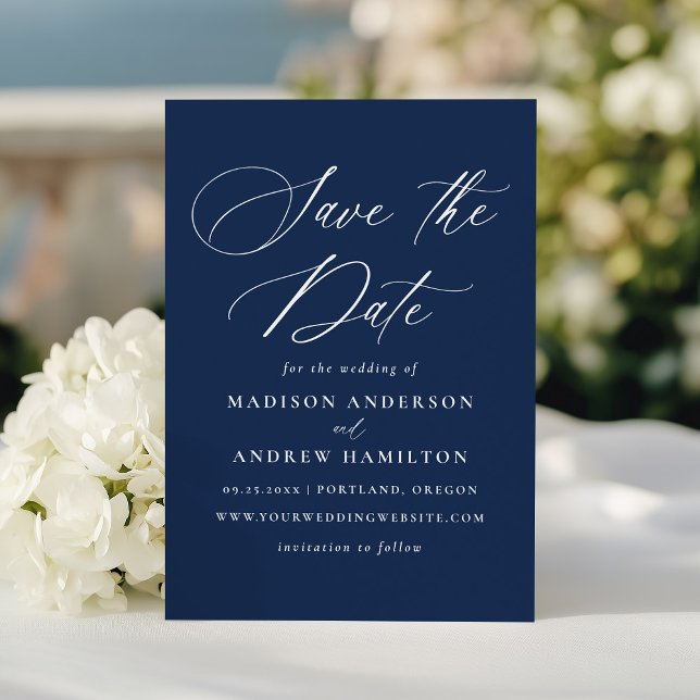 Moderne, elegante Hochzeit der Kalligraphie Save The Date (Von Creator hochgeladen)