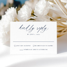 Moderne elegante Hochzeit der Marine RSVP Karte