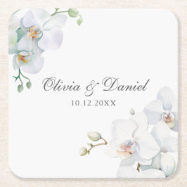 Moderne, elegante Hochzeit der Orchideen Rechteckiger Pappuntersetzer