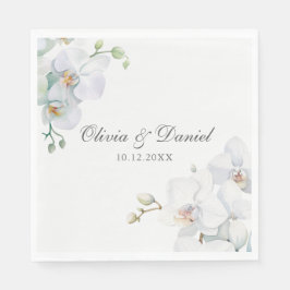 Moderne, elegante Hochzeit der Orchideen Serviette