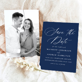 Moderne, elegante Hochzeit des Fotos der Kalligraf Save The Date