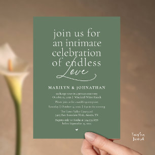 Moderne elegante Hochzeit, Endlose Liebe, Empfang Einladung