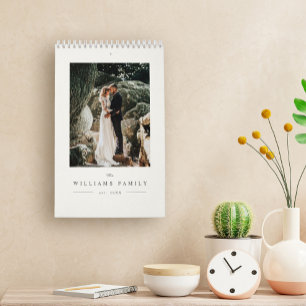 Moderne elegante Hochzeit Frischvermählte Foto Kalender