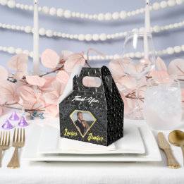 Moderne elegante Hochzeit Golden Diamant Geschenkschachtel