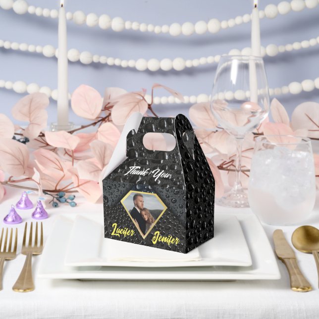 Moderne elegante Hochzeit Golden Diamant Geschenkschachtel (Hochzeit)