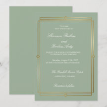 Moderne elegante Hochzeit in Salbeigrün und Gold