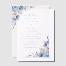 Moderne elegante Hochzeit mit Blauen Wasserfarben