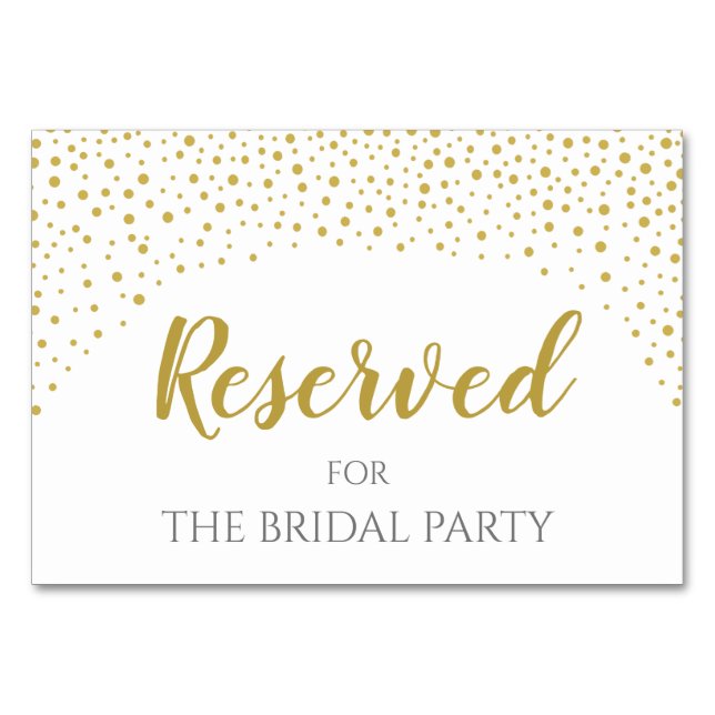 Moderne, elegante Hochzeit mit Gold Confetti vorbe Tischnummer (Vorderseite)