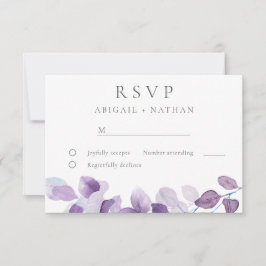 Moderne elegante Hochzeit mit Lila Wasser RSVP Karte