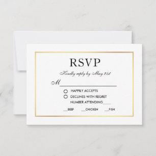 Moderne elegante Hochzeit RSVP Schwarz-Weiß-Karte  Karte