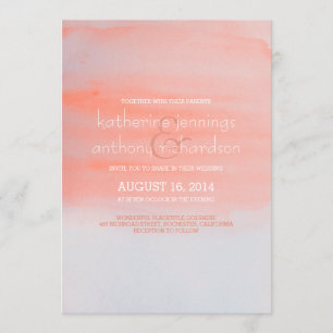 Moderne, elegante Hochzeitseinladung in Wasserfarb Einladung