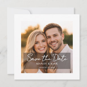 Moderne elegante Hochzeitsfotos-Save-the-Date-Ankü