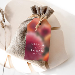 Moderne elegante Hochzeitsgunst mit floraler Unsch Geschenkanhänger