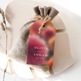 Moderne elegante Hochzeitsgunst mit floraler Unsch Geschenkanhänger