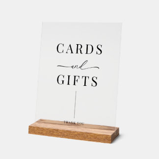 Moderne elegante Hochzeitskarten und Geschenke Acrylschild