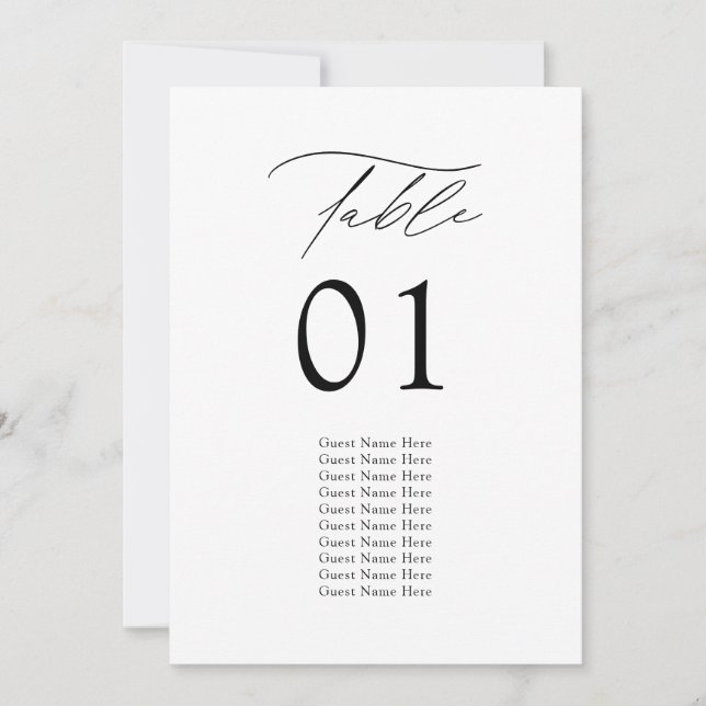 Moderne elegante Hochzeitstisch-Seekarten (Vorderseite)