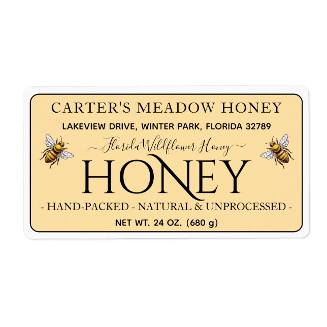 Moderne elegante Honey-Versandmarken - bestellbar (Vorne)