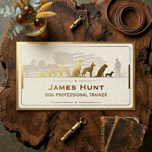 Moderne Elegante Hundetrainerin Welpen Gold Visite Visitenkarte