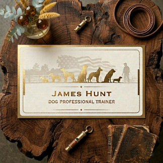 Moderne Elegante Hundetrainerin Welpen Gold Visite Visitenkarte