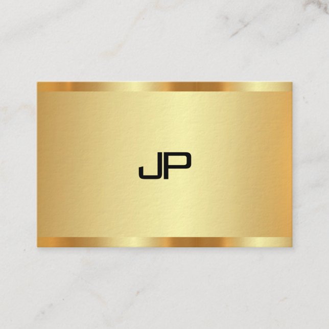 Moderne elegante Imitat Gold Monogram Beruflich Visitenkarte (Vorderseite)
