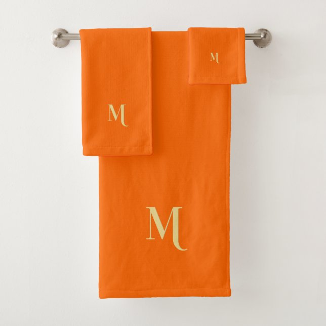Moderne elegante Imitat Gold Monogram, Initial Ora Badhandtuch Set (Insitu)