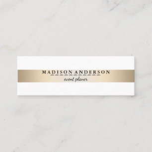 Moderne elegante Imitat-Goldfolie Striped Mini Visitenkarte