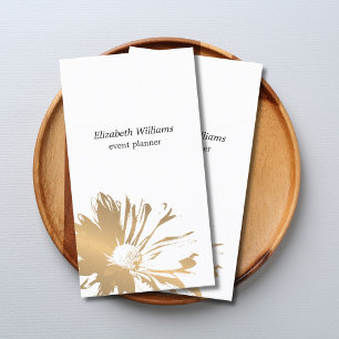 Moderne elegante Imitate Gold Floral Event Planner Visitenkarte