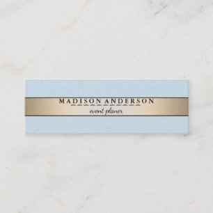 Moderne Elegante Imitate Goldene Foil gestreift Mini Visitenkarte