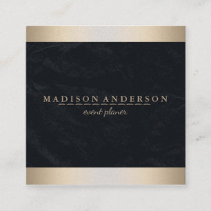 Moderne Elegante Imitate Goldene Foil gestreift Quadratische Visitenkarte