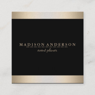 Moderne Elegante Imitate Goldene Foil gestreift Quadratische Visitenkarte