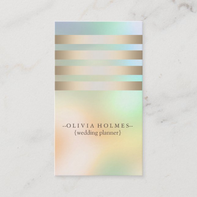 Moderne Elegante Imitate Goldene Foil gestreift Visitenkarte (Vorderseite)