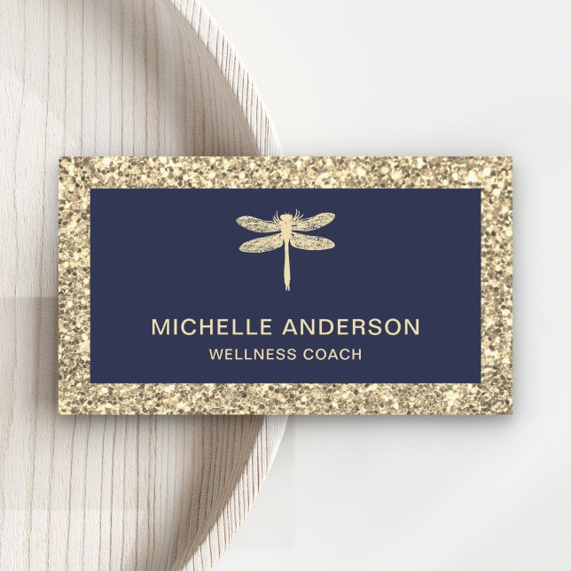 Moderne elegante Imitats Cream Gold Glitzer Dragon Visitenkarte (Von Creator hochgeladen)