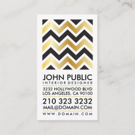 Moderne Elegante Imitats Golden Foil Zickzack Visitenkarte